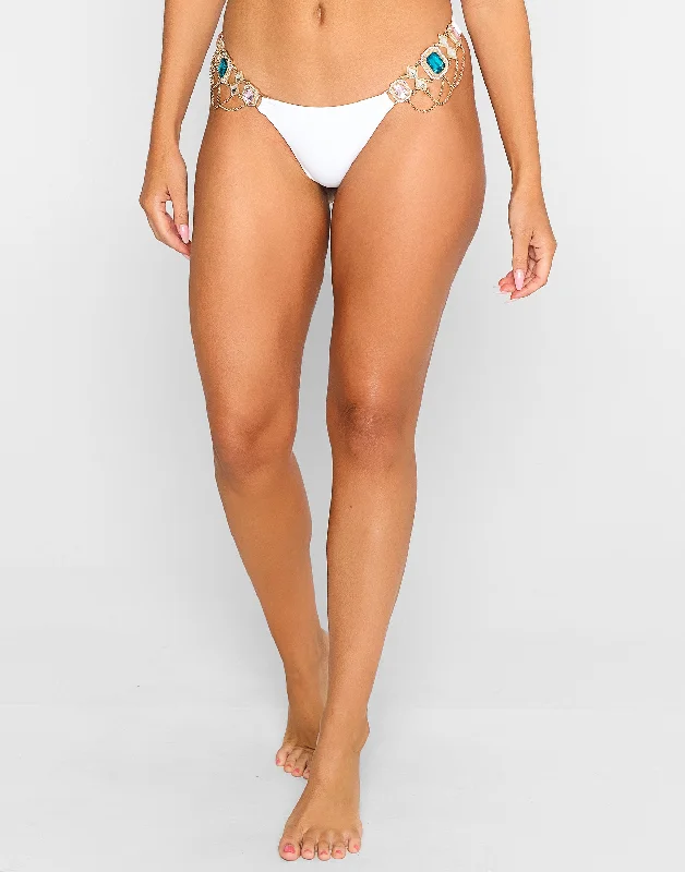 Plus - size women swimwear with full - coverage bottoms for comfort and confidenceJazmin Skimpy Bottom - White