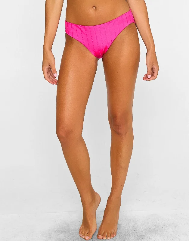 Plus - size women swimwear with full - coverage bottoms for comfort and confidenceGloria Full Bottom - Influencer Pink Shiny Wide Rib