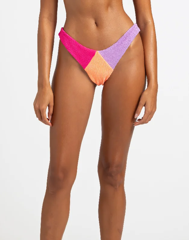 Ruched women swimwear with fabric gathers for a slimming effectPoppy Colorblack Tango by Summer Haus - Pink/Orange/Purple