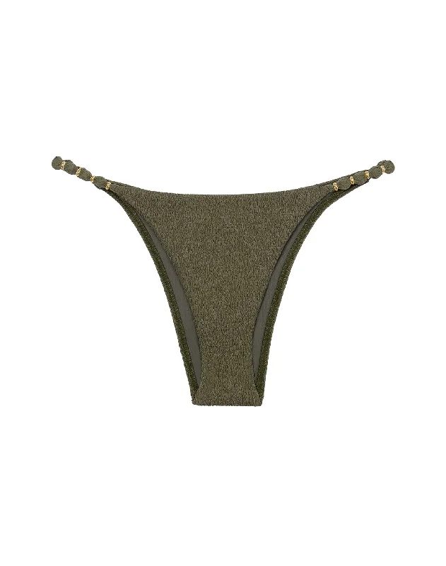 Striped women swimwear with a classic pattern for a timeless beach lookFirenze Beads Bottom - Evergreen