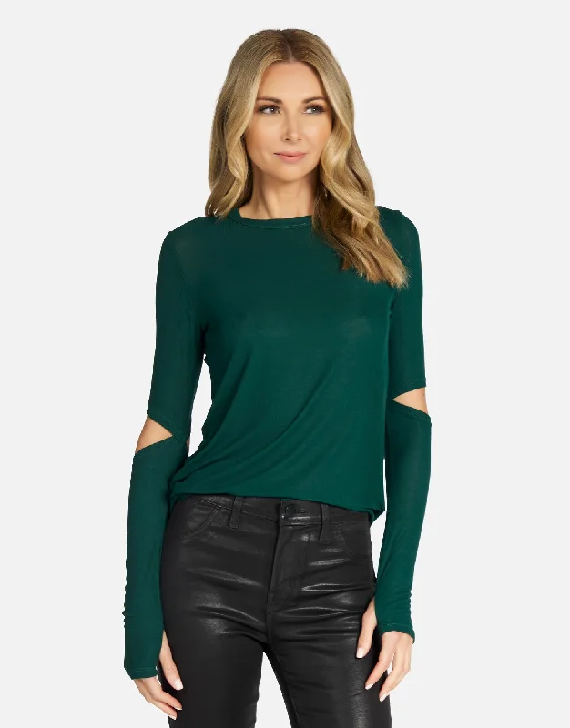 Pocket - Equipped Women Long Sleeve Top for Added FunctionalitySolomon Fitted Tee Emerald