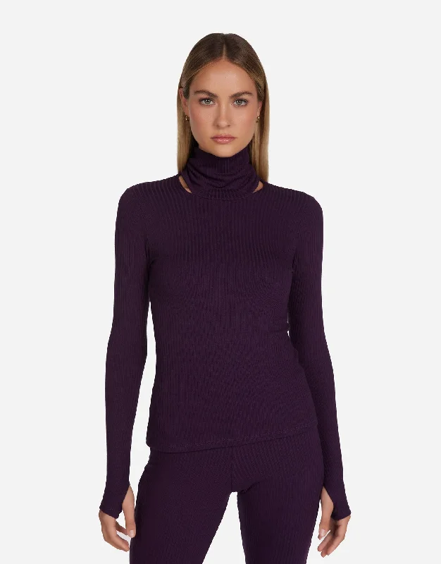 Wrap - Style Women Long Sleeve Top for a Versatile FitJarrett Deep Amethyst