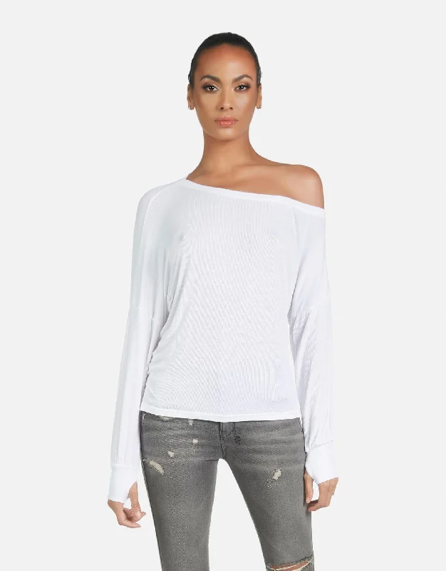 Plus Size Women Long Sleeve Top for a Flattering and Comfortable FitKristopher Core Tee White