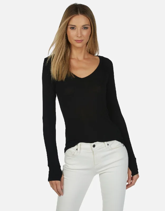 Lace - Trimmed Women Long Sleeve Top for an Elegant LookOtis Black