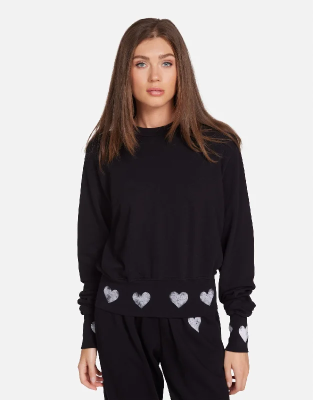 Wrap - Style Women Long Sleeve Top for a Versatile FitKamon Heart Print