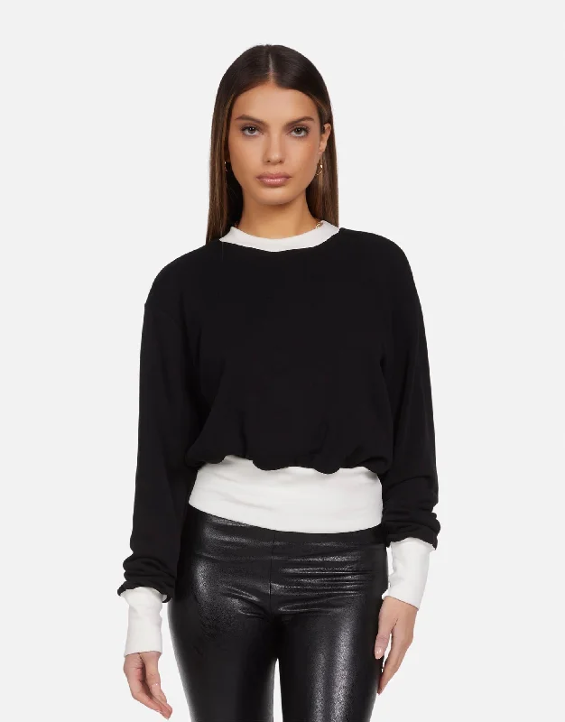 Mock Neck Women Long Sleeve Top for a Modern AestheticTrayvon Black