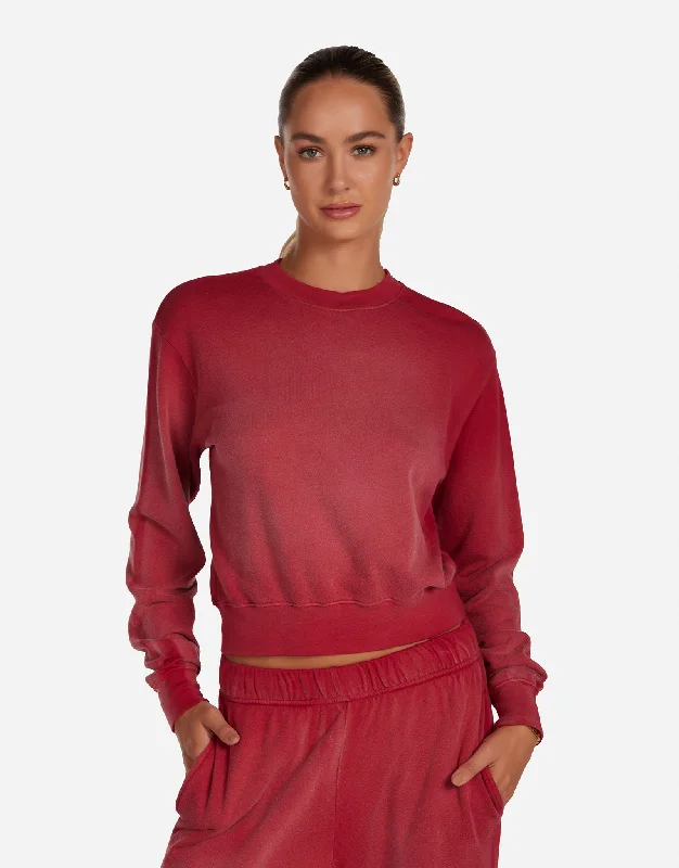 Ruffled Cuff Women Long Sleeve Top with a Feminine TouchExon Maroon Haze