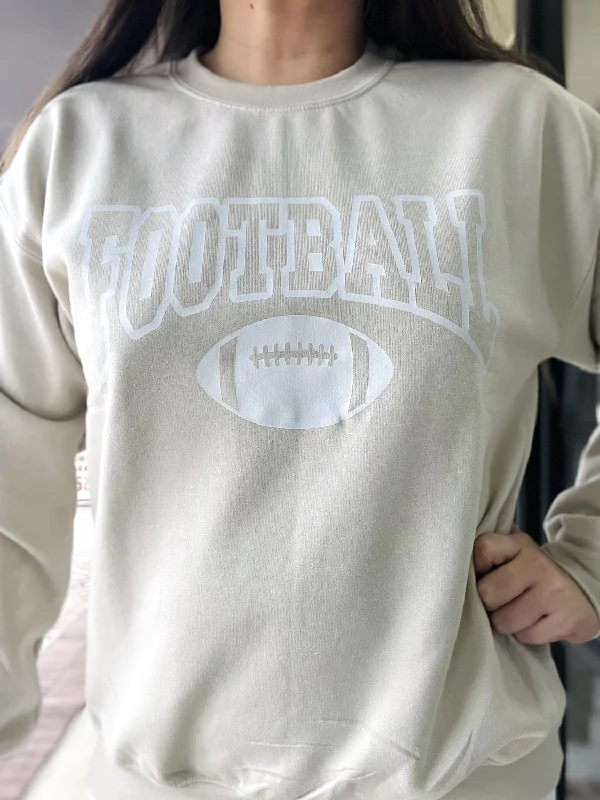 Hand - Knitted Women Sweater with Artisanal CharmFootball Crew Sweatshirt