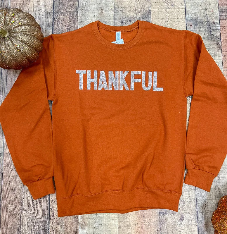 Cashmere Women Sweater with a Luxurious Soft TouchDistressed Vintage Thankful Bling Sweater