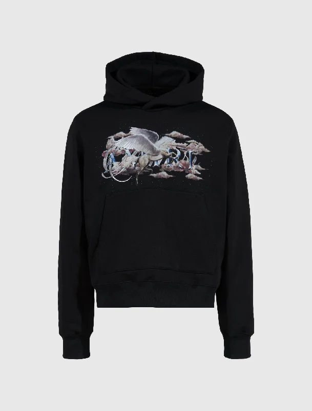 Graphic Print Women T Shirt for a Trendy StatementPEGASUS SCRIPT HOODIE