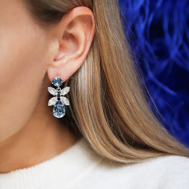 Color - Blocked Women Sweater for a Bold Fashion StatementCaroline Svedbom Blue Mini Dione Earrings