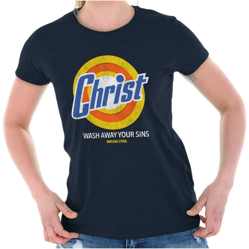 Long Sleeve Women T Shirt for Cooler WeatherChrist Detergent Ladies T Shirt