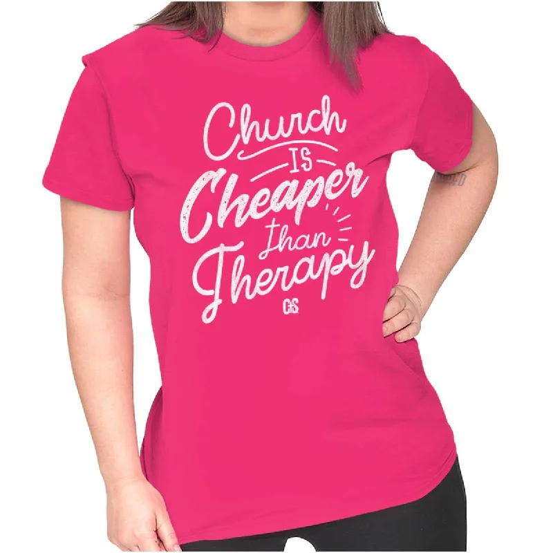 Sleeveless Women T Shirt for Summer ComfortChurch Therapy Ladies T Shirt