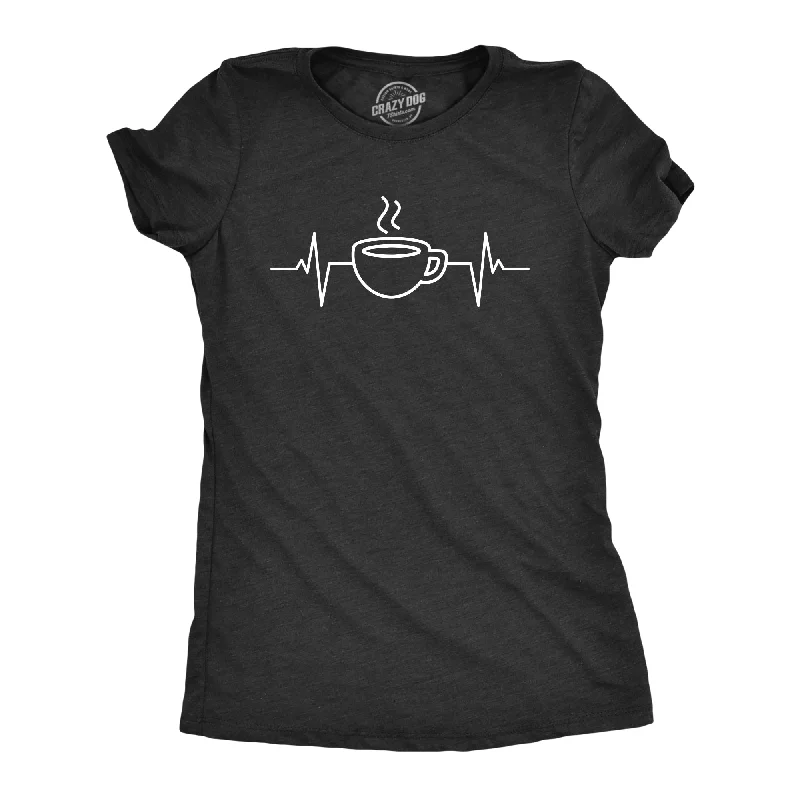 Long Sleeve Women T Shirt for Cooler WeatherCoffee Heart Beat Women's T Shirt