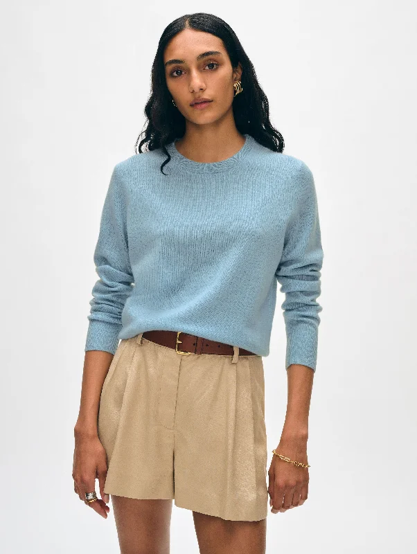 Open - Front Women Sweater for Easy LayeringCashmere Crewneck