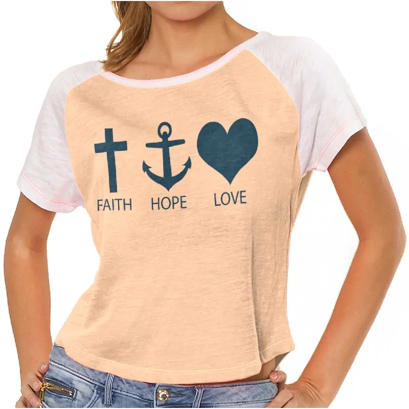 Graphic Print Women T Shirt for a Trendy StatementFaith Anchor Love Vintage T Shirts