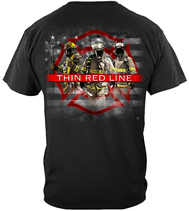 Pocketed Women T Shirt for Added FunctionalityFire Fighter Thin Red Line Brotherhood T-Shirt