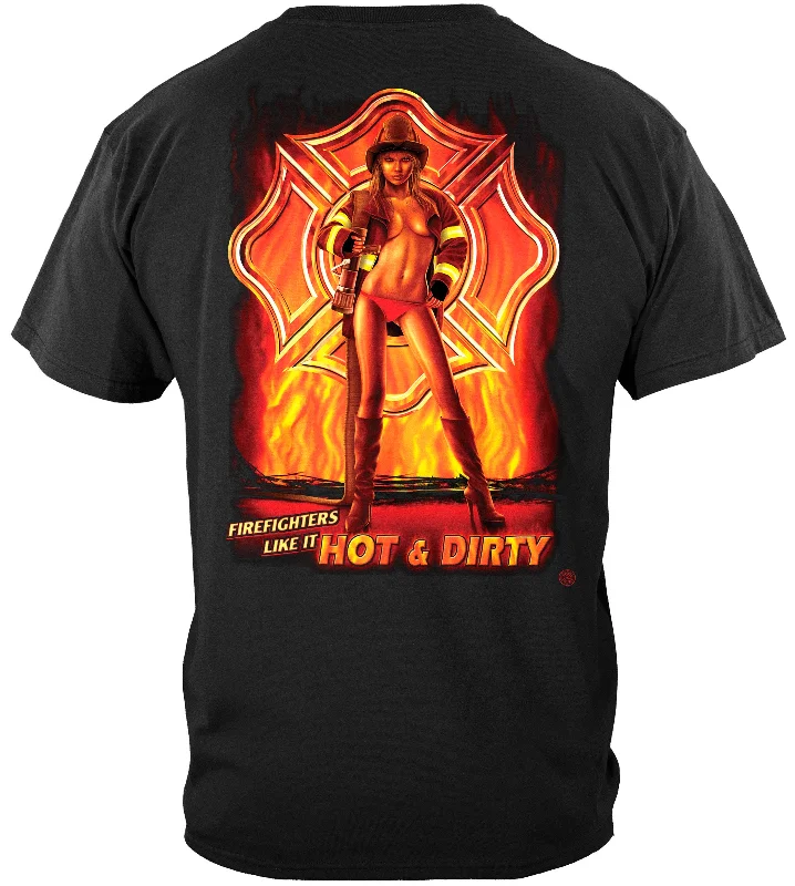 Muscle Women T Shirt for a Sporty and Casual LookHot & Dirty Fire Fighter TShirt