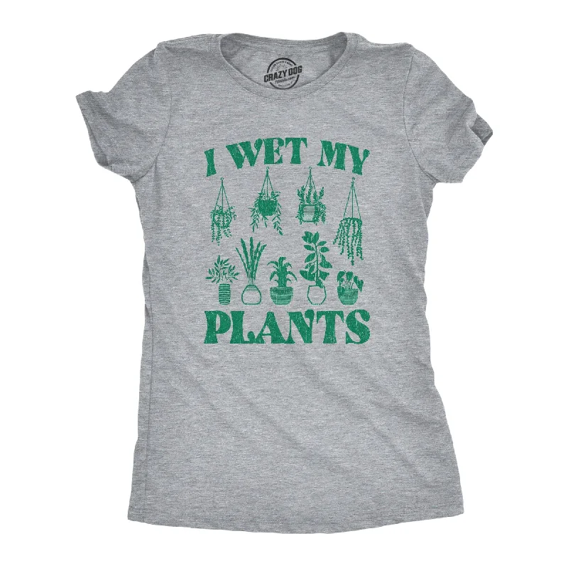 Ringer T Shirt Women with Retro - Inspired StripesI Wet My Plants Women's T Shirt