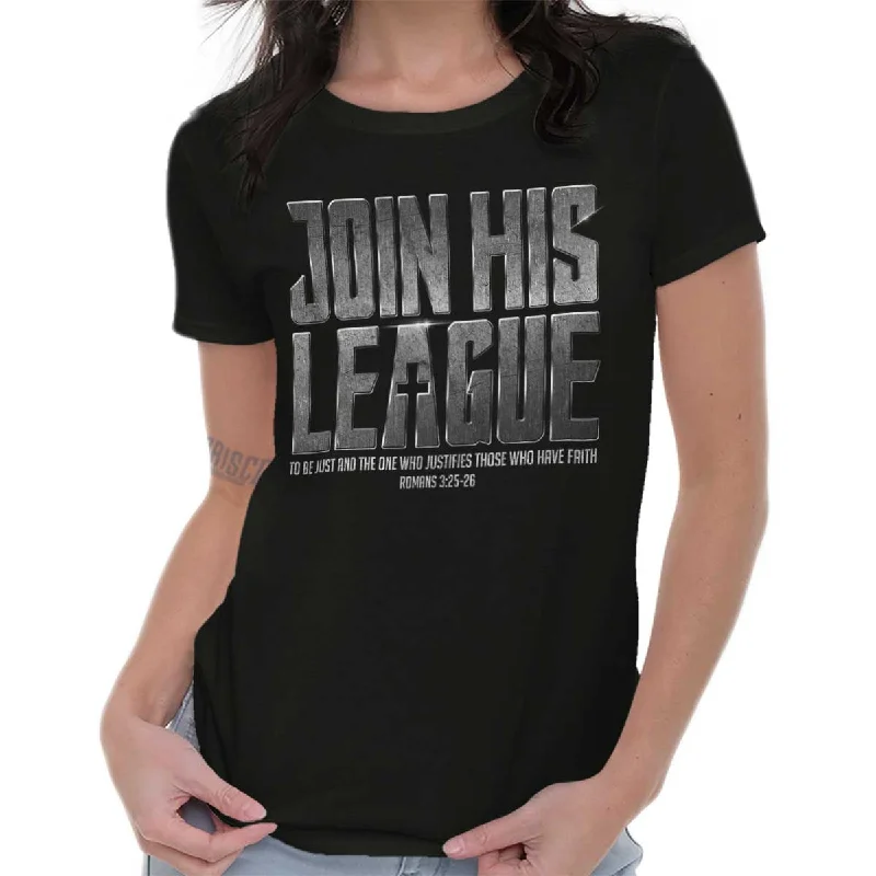 Organic Cotton Women T Shirt for Eco - Conscious WearersJoin His League Ladies T Shirt