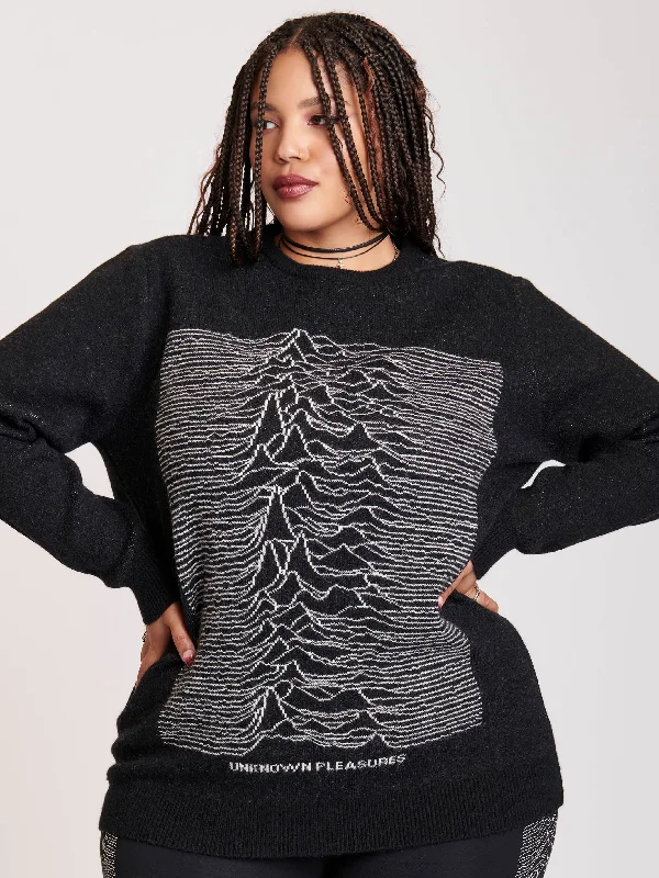 Mock - Neck Women Sweater for a Modern TwistJoy Division Intarsia Sweater