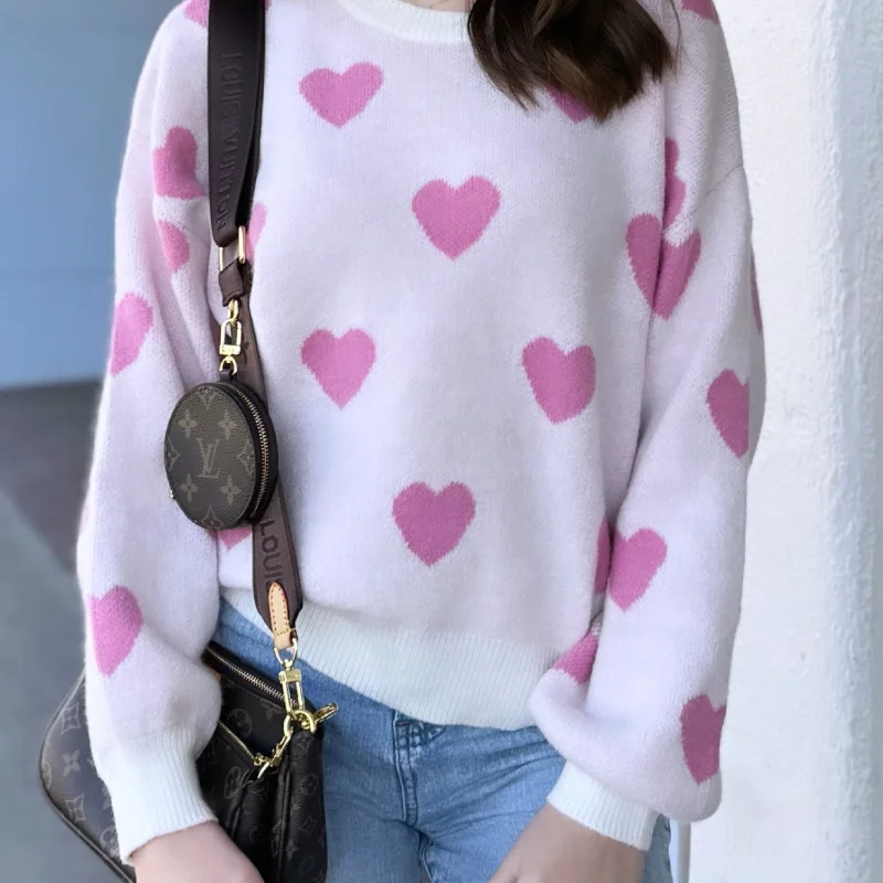 Chunky Knit Women Sweater for Winter WarmthKiss Me Heart Sweater