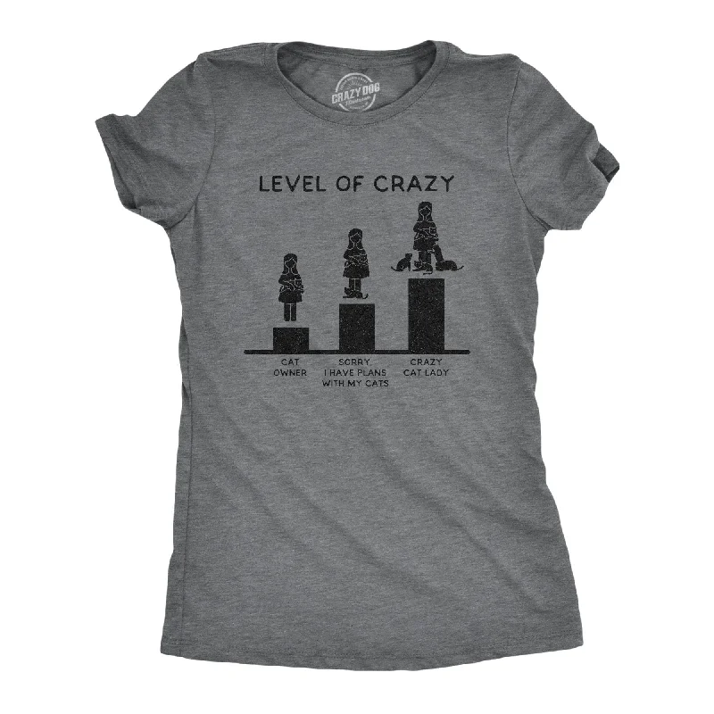 Muscle Women T Shirt for a Sporty and Casual LookLevel Of Crazy: Crazy Cat Lady Women's T Shirt