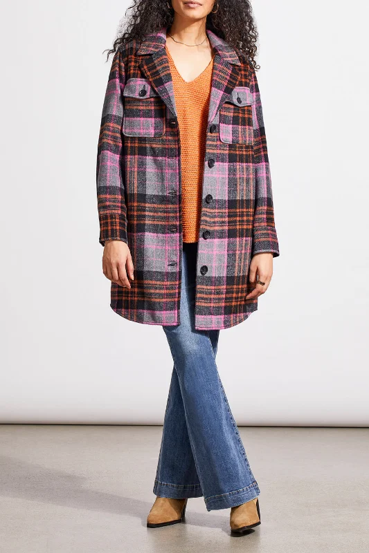 Cashmere Women Sweater with a Luxurious Soft TouchLong Plaid Shacket, Burnt Orange