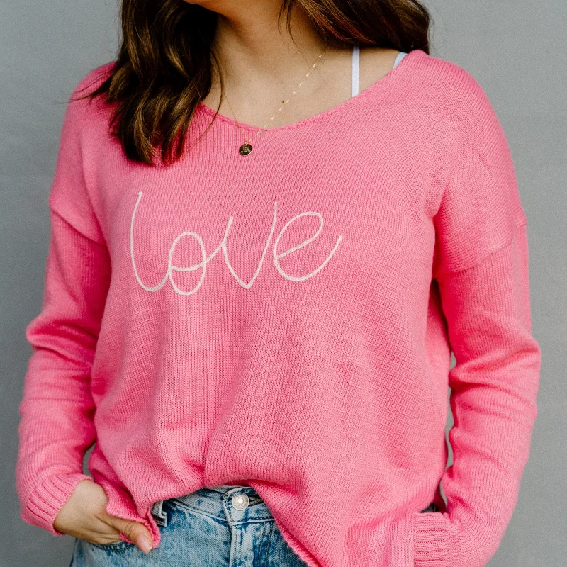 Cable - Knit Women Sweater with Intricate PatternsLove To Love Lightweight Love Sweater