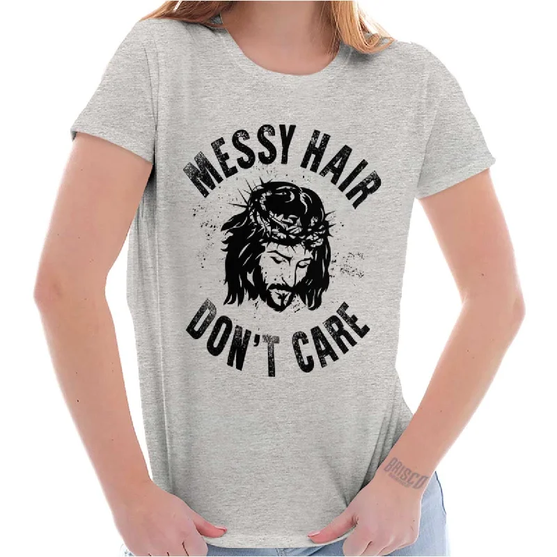 Puff Sleeve Women T Shirt for a Fashion - Forward LookMessy Hair Jesus Ladies T Shirt