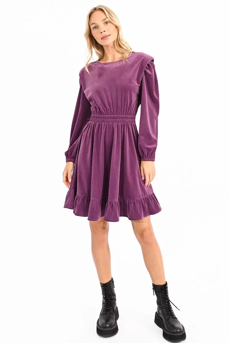 Oversized Women Sweater for a Cozy and Fashionable LookMolly Bracken Purple Fit & Flair Curduroy Skater Dress