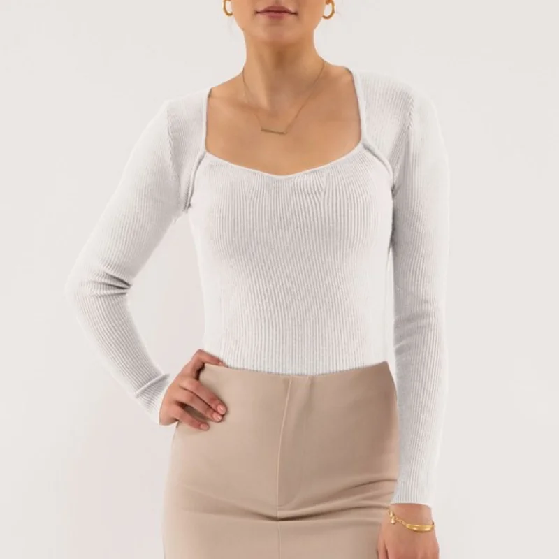 Open - Front Women Sweater for Easy LayeringRight Next To You Long Sleeve Sweater Ivory