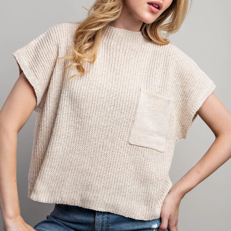 Organic Cotton Women Sweater for an Eco - Friendly ChoiceSweet Bree Knit Sweater Beige