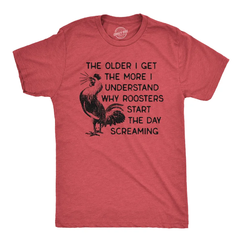 Ringer T Shirt Women with Retro - Inspired StripesThe Older I Get The More I Understand Why Roosters Start The Day Screaming Women's T Shirt