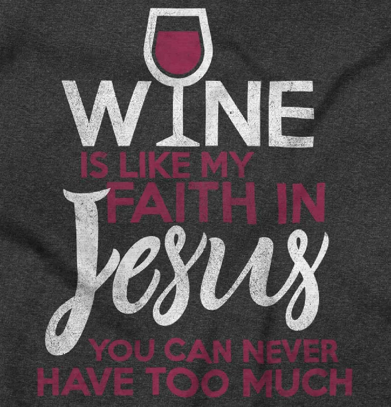 Embroidered Women T Shirt with Intricate DetailsWine Faith Jesus T Shirt