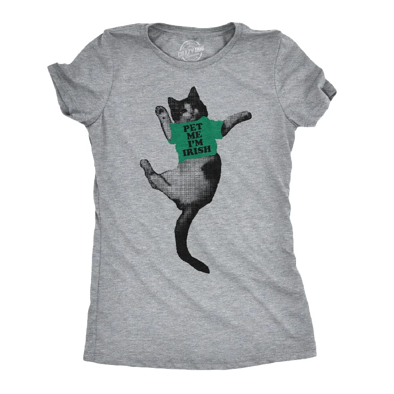 Pocketed Women T Shirt for Added FunctionalityPet Me I'm Irish Women's T Shirt