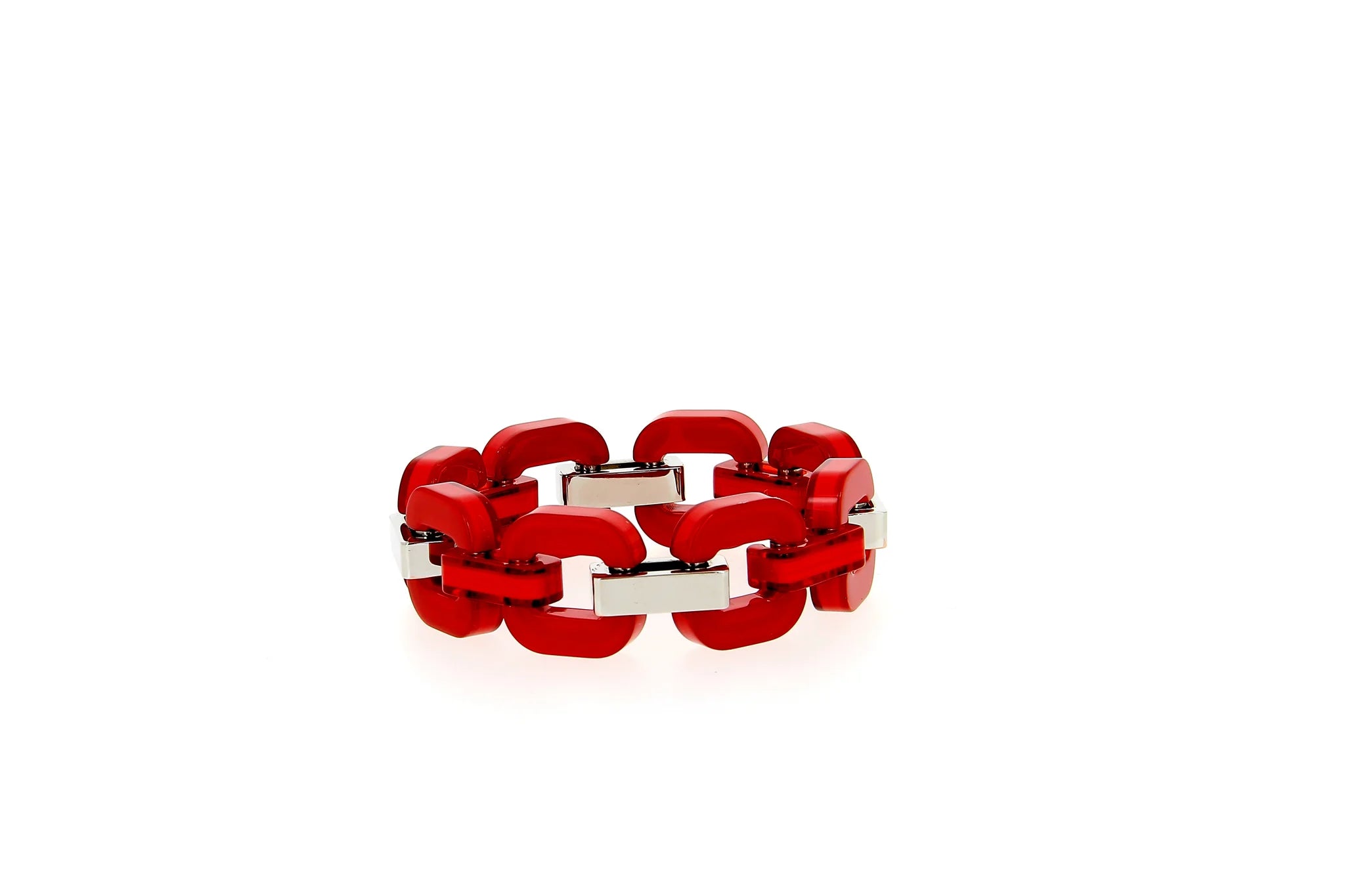 Cable - Knit Women Sweater with Intricate PatternsXavier Derome Medium Red Two Tone Bracelet