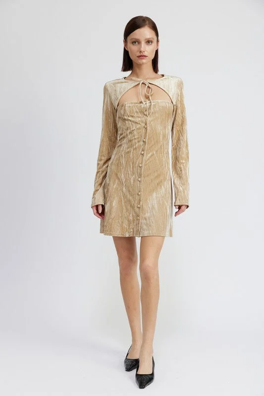 Shift Women Dress with a Simple and Classic Design for Everyday WearLong Sleeve Mini Dress