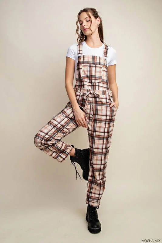 Shift Women Dress with a Simple and Classic Design for Everyday WearPlaid Overalls