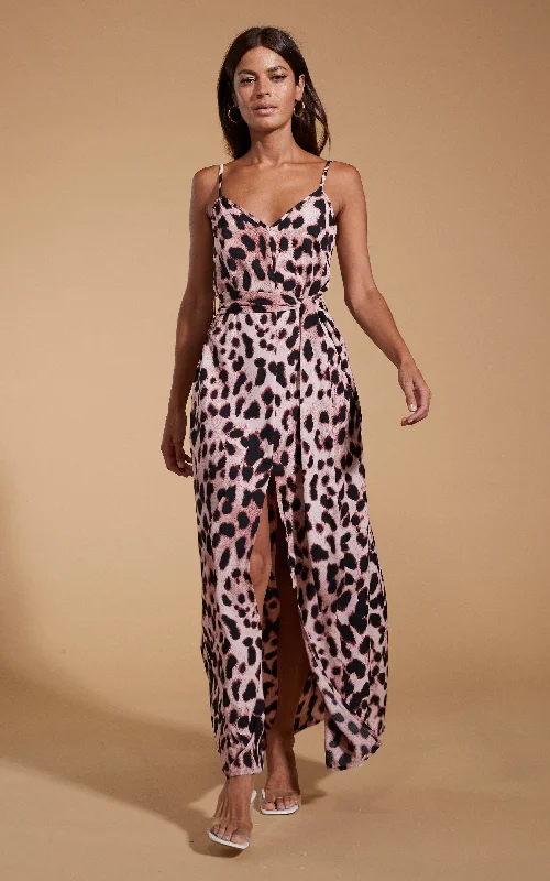 Backless Women Dress for a Sexy and Alluring Look at Evening EventsSookie Slip Dress in Blush Leopard