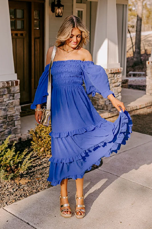 Little Black Women Dress with Sequins for a Glamorous Night OutToes In The Sand Smocked Midi In Royal Blue