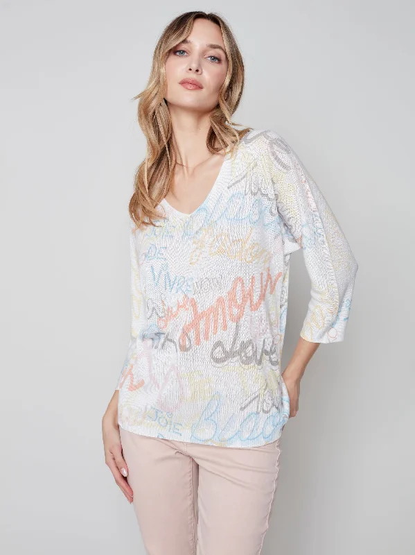 maternity women cardigan for expecting momsPrinted Dolman Sweater - Graffiti - C2219