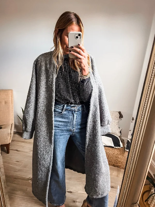 oversized women cardigan for a trendy and cozy lookLongline Coatigan