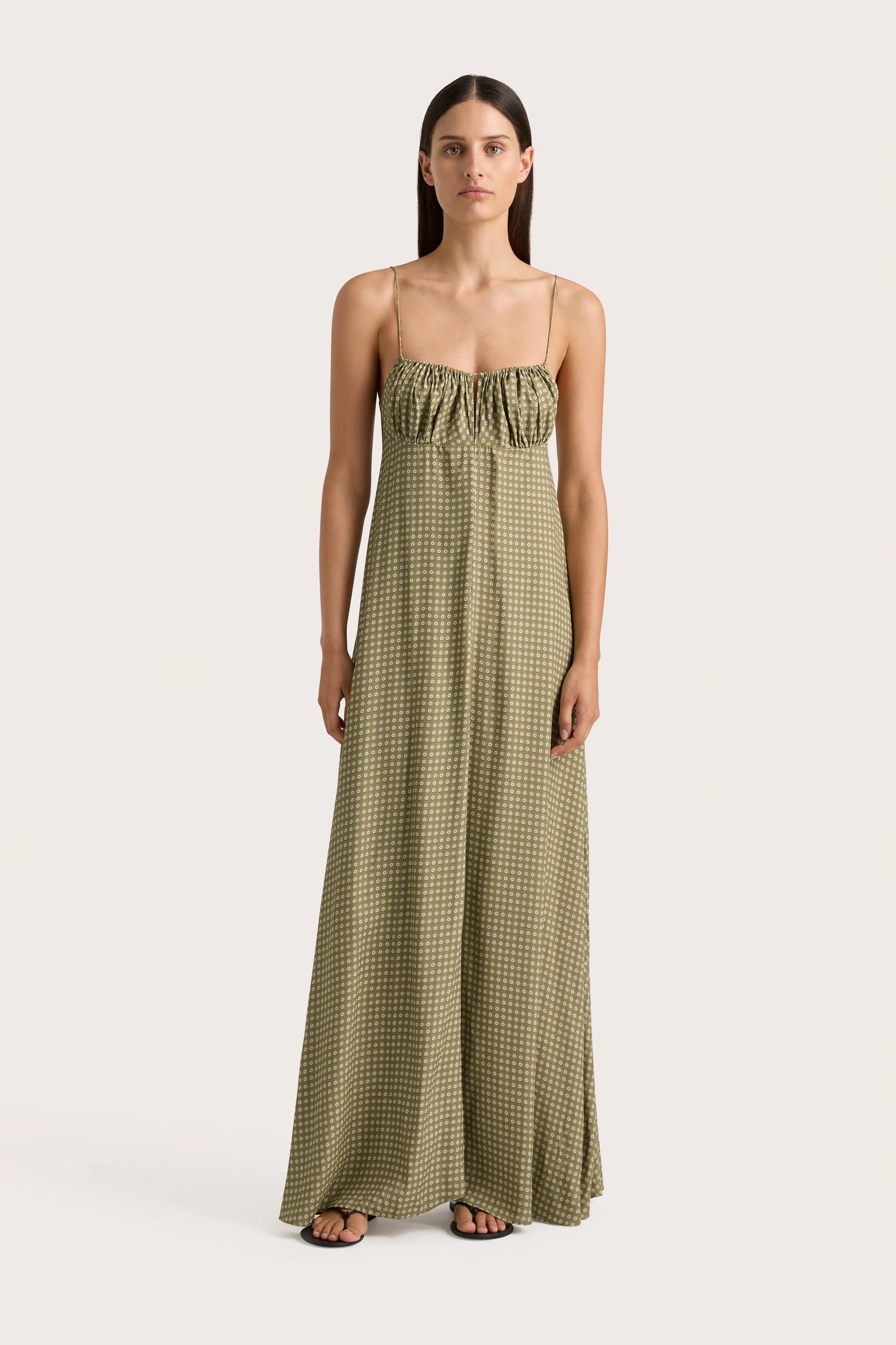 Backless Women Dress for a Sexy and Alluring Look at Evening EventsAnessa Maxi Dress Oliander Khaki