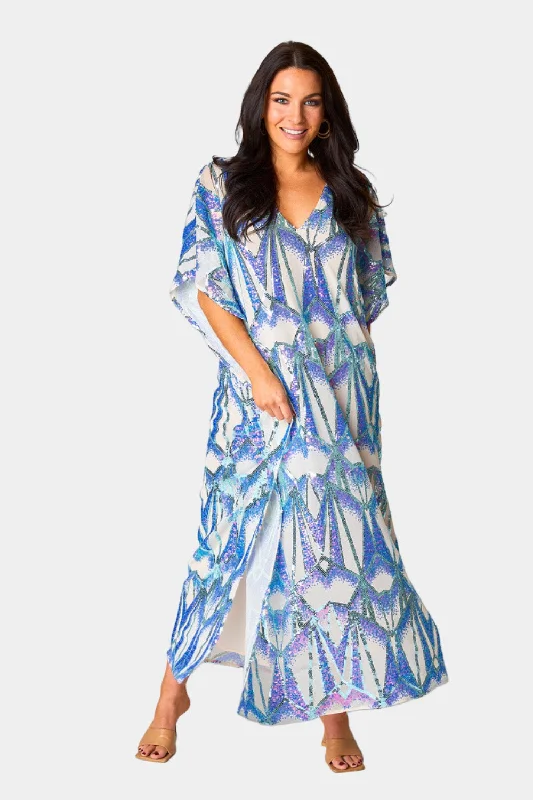 Empire Waist Women Dress to Accentuate the Bust and Conceal the WaistAtlas Sequin Caftan Maxi Dress - Queen of The Sea