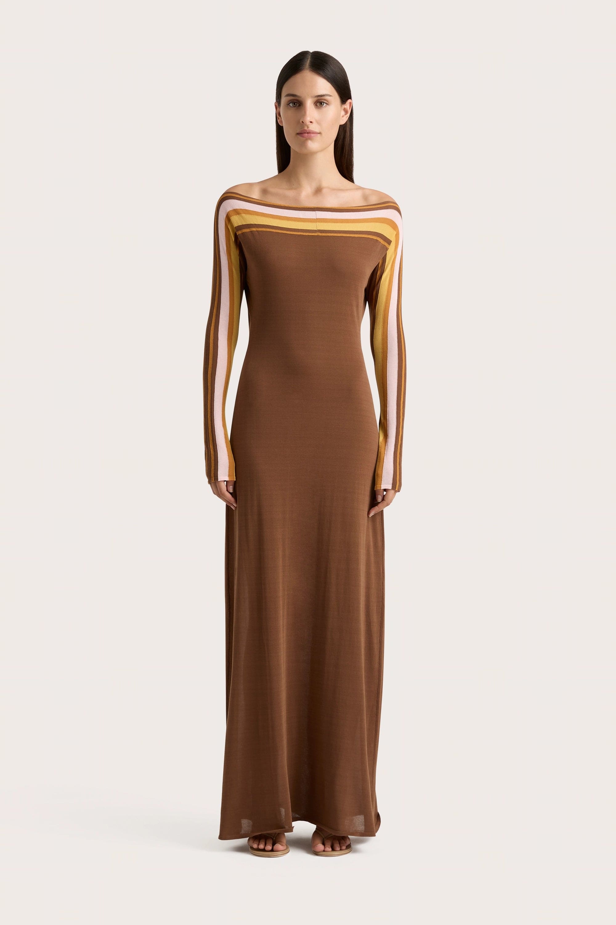 Ruffled Women Dress with Multiple Layers for a Playful and Girly StyleCitara Maxi Dress Cocoa