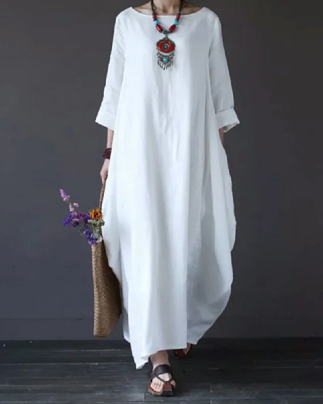 Backless Women Dress for a Sexy and Alluring Look at Evening EventsCOMFY LINEN TUNIC DRESS