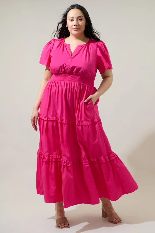 Mini Women Dress with a Short Hem for a Young and Trendy StyleFabia Palmer Poplin Tiered Maxi Dress Curve