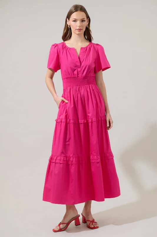 Ruffled Women Dress with Multiple Layers for a Playful and Girly StyleFabia Palmer Poplin Tiered Maxi Dress