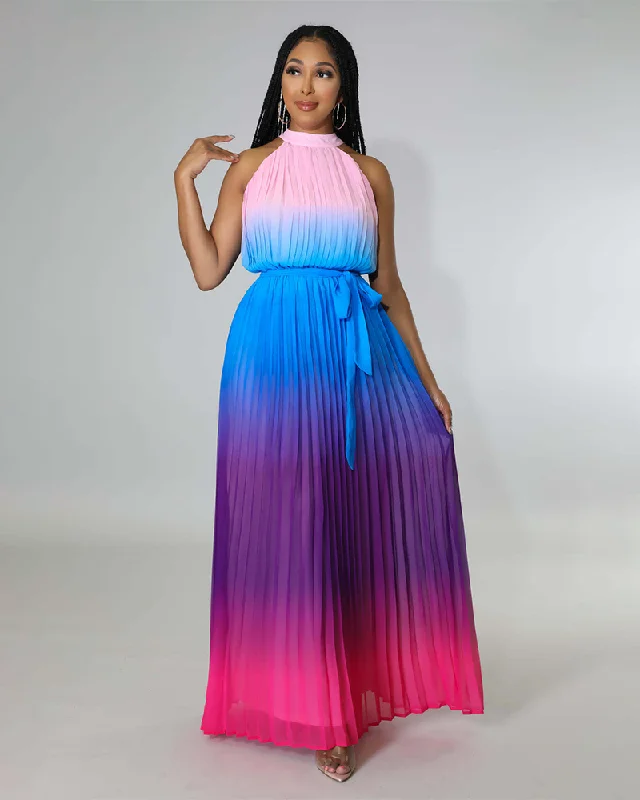 Plus Size Women Dress with a Flattering A - Line Cut for Comfort and StyleRainbow Days Dress